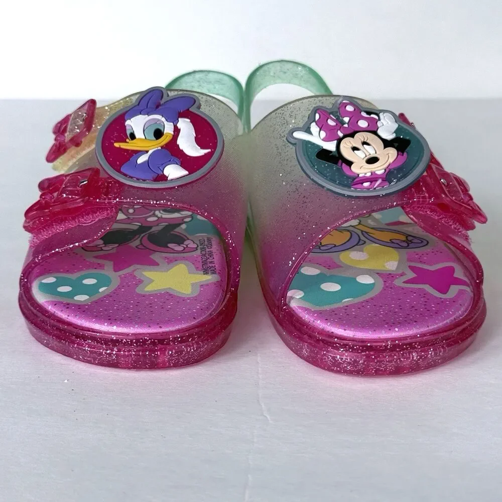 Disney Girl's Sz 12 Minnie Mouse Daisy Duck Little Girls Jelly Sandals Shoes EUC